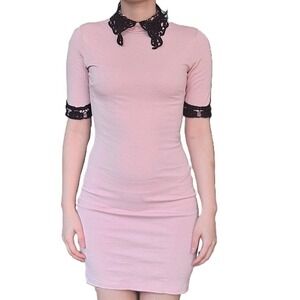 Revamped By Sirens Lace Collar Bodycon Mini Dress